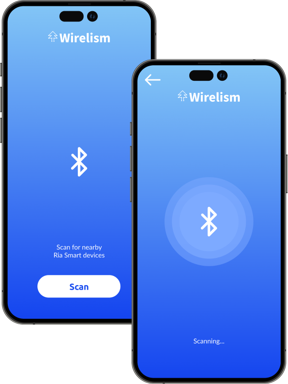 wirelism app showing connecting bluetooth